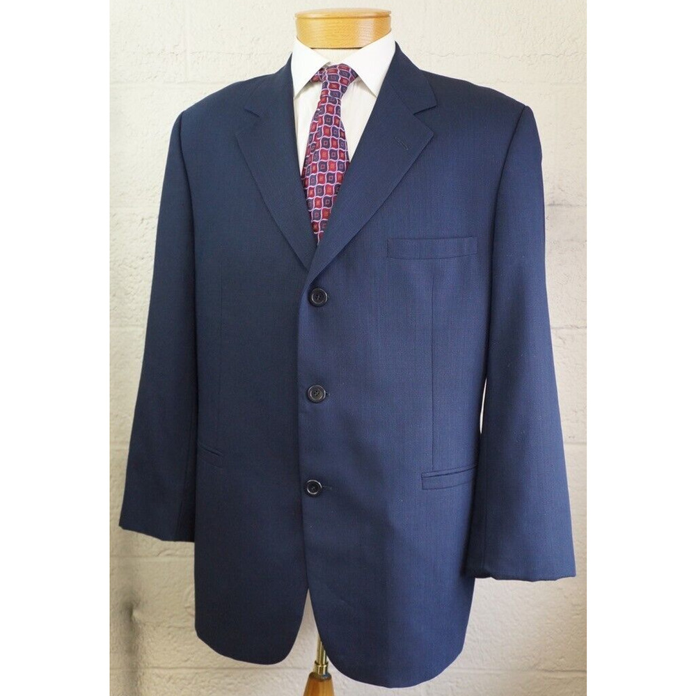 Vntg 90's Versace Classic V2 Blazer Blue Size 56R IT/46R US 100% Wool